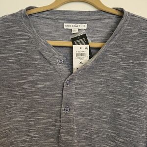 And Now This Heathered Blue Henley Shirt